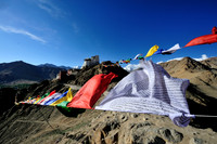 Prayer flags fluttering in the wind