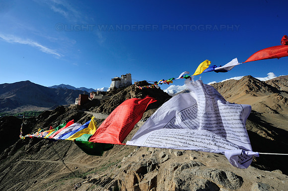 Prayer flags fluttering in the wind