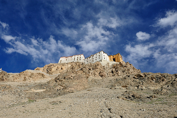 Thiksey gompa on the top of the hill