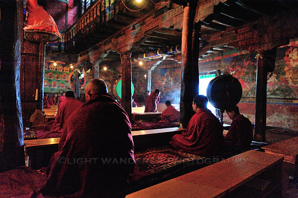 Monks in morning prayer
