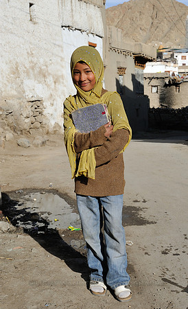 School girl in Leh old town