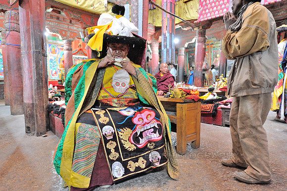 Old monks wearing costume