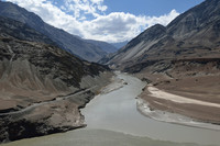 Confluence of Indus and Zanskar rivers