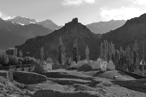 Ruins of Shey fort on top of the ridge