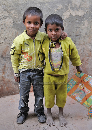 Two little boys with a kite