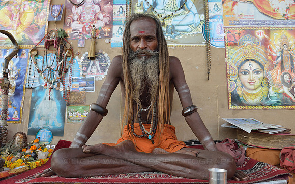 Sadhu in lotus posture