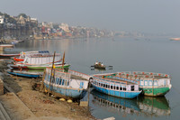 Colourful river boats