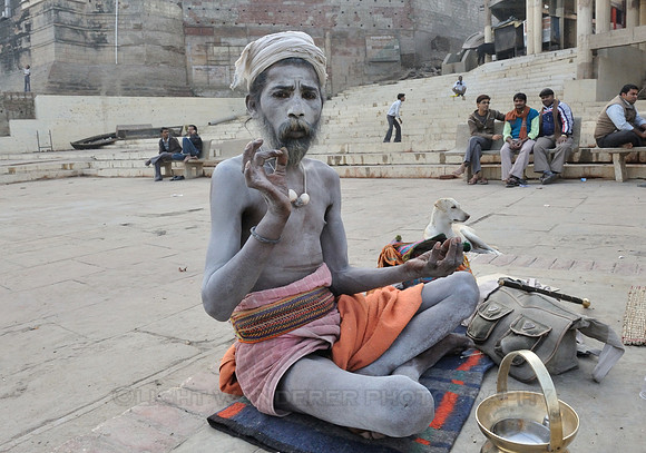 Sadhu, skin smeared with ashes