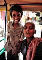 Two boys in autoriksha