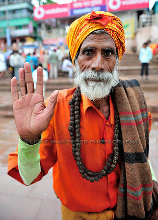 Sadhu with head scarf