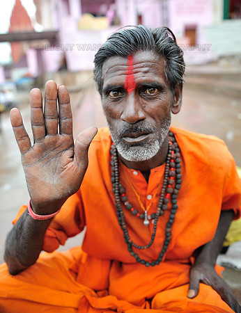 Sadhu with red-orange tilaka mark
