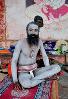 Sadhu, skin smeared with ashes