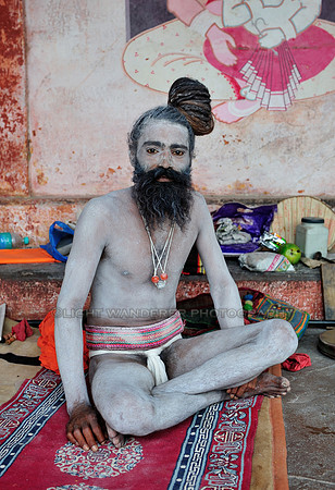 Sadhu, skin smeared with ashes