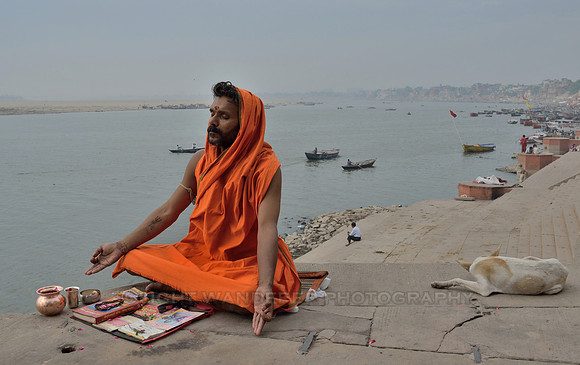 Meditator in lotus posture
