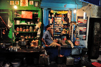 Chai shop and kiosk in the night time
