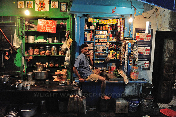 Chai shop and kiosk in the night time