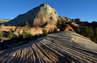 Eroded rocks in late afternoon sun