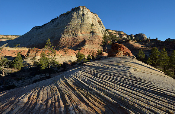 Eroded rocks in late afternoon sun