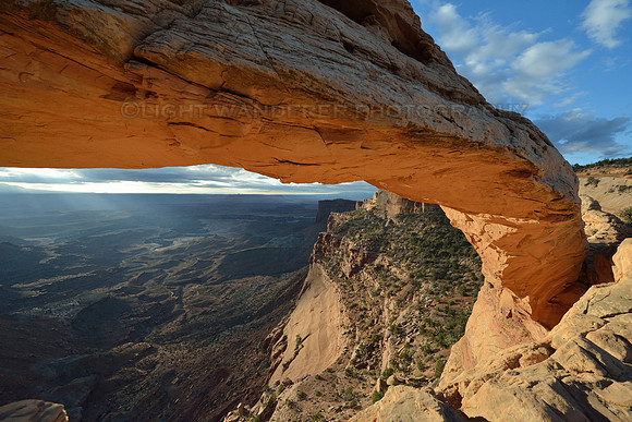 View through Mesa Arch early morning