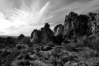 Rock formations at sunset