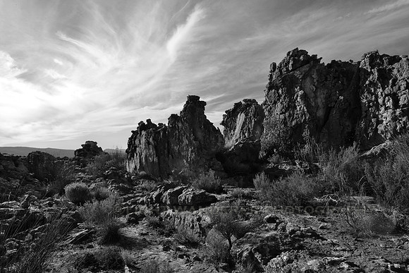 Rock formations at sunset