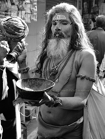 Sadhu who has pierced his tongue