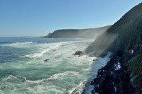 Hikers on seaside trail