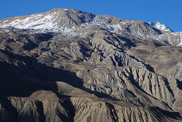 Eroded mountains in sunset light