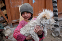 Boy with his pet dog