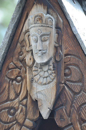 Detail of woodcarving in Rakcham village temple