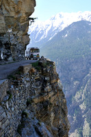 Local bus on it's dramatic route near Kalpa