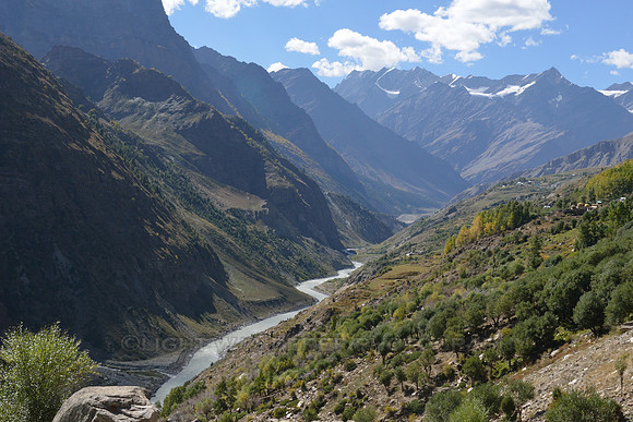 View of Bhaga river valley, Lahaul