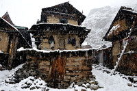 Snowfall in Chitkul village