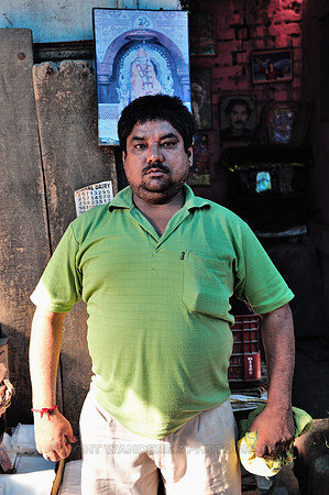 Vegetable market seller