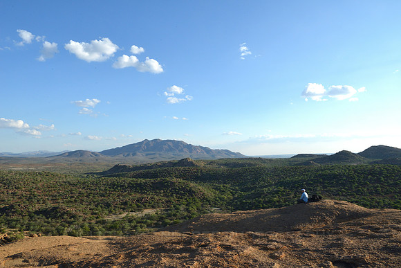 Meditating in inspiring setting