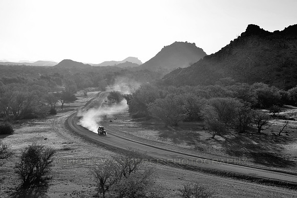 Toyota Landcruicer on dirt road near Twyfelfontein