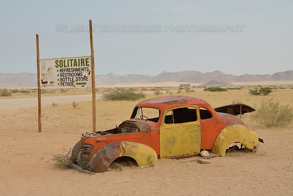 Welcome rest stop on dusty gravel road