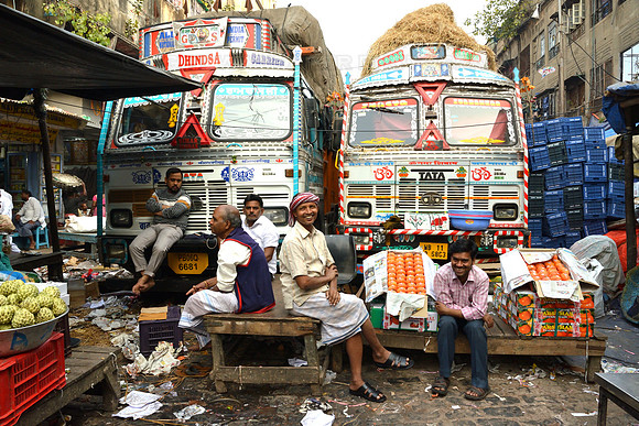Fruit sellers waiting for customers