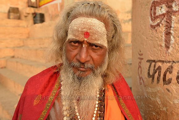 Sadhu with white forehead
