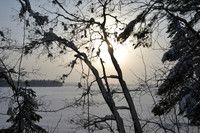 Frozen lake, midday sun
