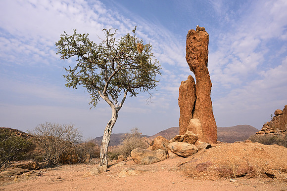 Red rock statue